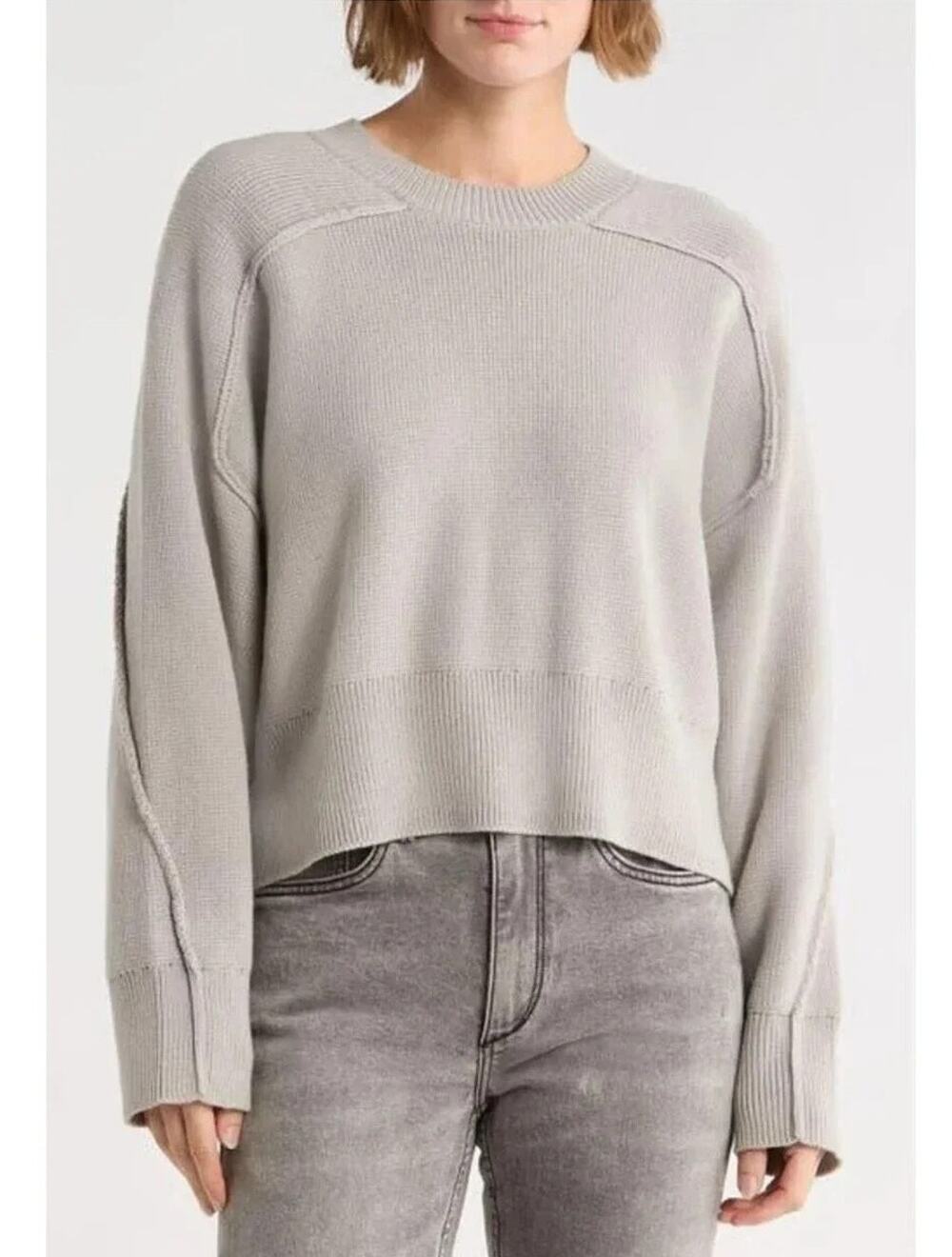 Rag & bone Lysa Crewneck Wool Blend Sweater Womens XS Beige Minimal Quiet Luxury